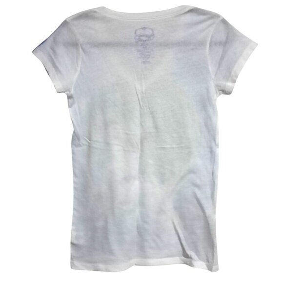 Y2K First Love Howling Wolf Graphic Tee V-Neck Womens S T Shirt Top - Picture 5 of 9